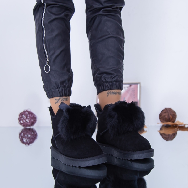 Cizme dama negre din piele naturala intoarsa Astara, 3 - Kalapod.net