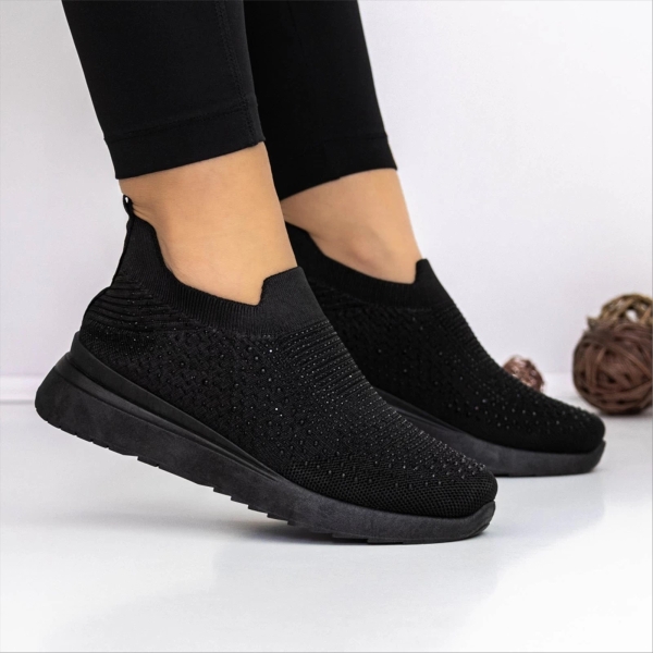 Pantofi sport dama negri din material textil Vorana - Kalapod.net