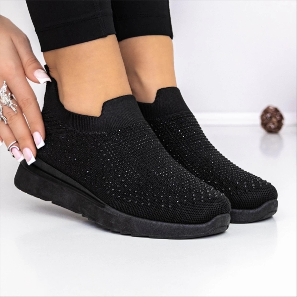Pantofi sport dama negri din material textil Vorana, 2 - Kalapod.net