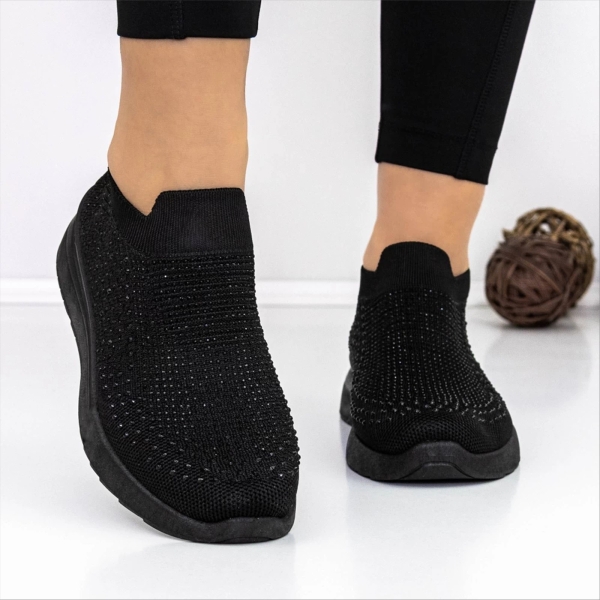 Pantofi sport dama negri din material textil Vorana, 3 - Kalapod.net