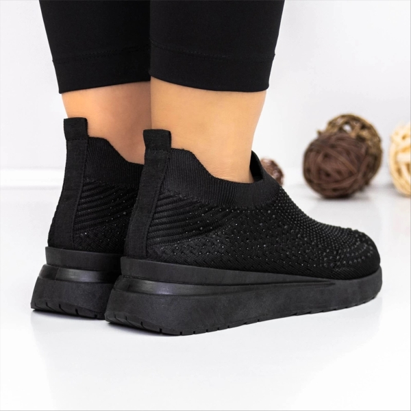 Pantofi sport dama negri din material textil Vorana, 4 - Kalapod.net