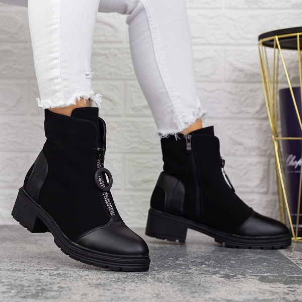 Ghete dama negre din piele ecologica Itzyana - Kalapod.net