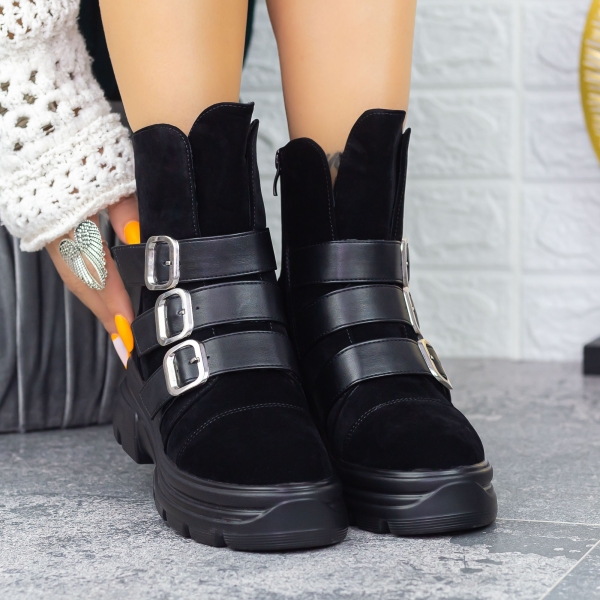 Ghete dama negre din material textil Gabbie, 2 - Kalapod.net