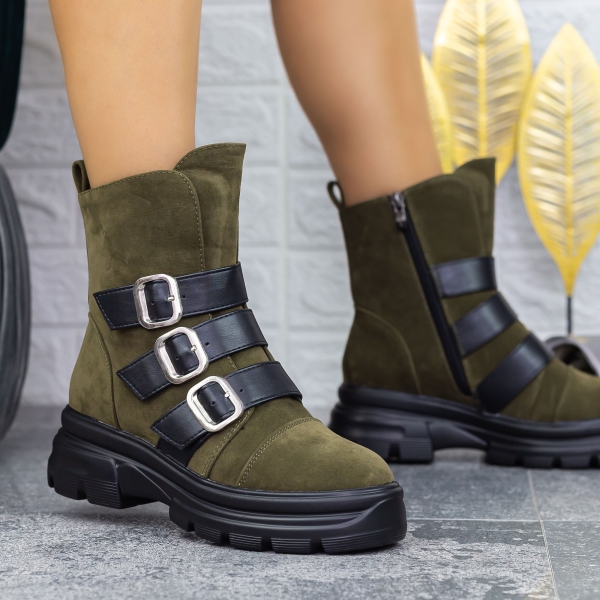 Ghete dama verzi din material textil Gabbie - Kalapod.net