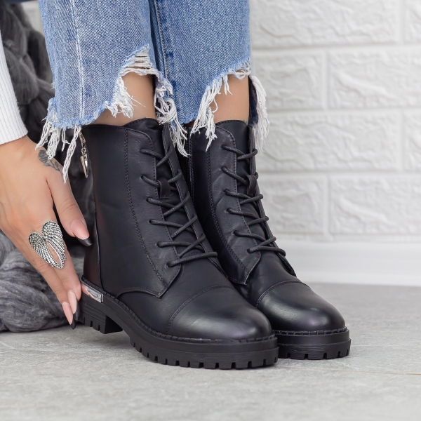 Ghete dama negre din piele ecologica Darcie, 2 - Kalapod.net