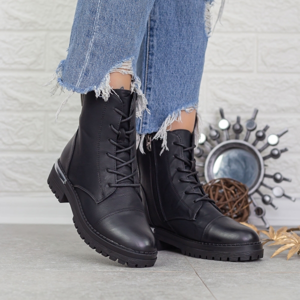 Ghete dama negre din piele ecologica Darcie, 4 - Kalapod.net