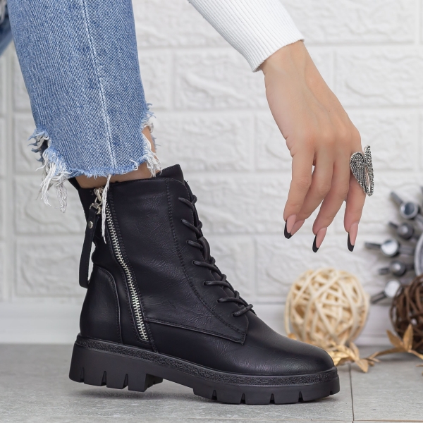 Ghete dama negre din piele ecologica Gisella, 3 - Kalapod.net