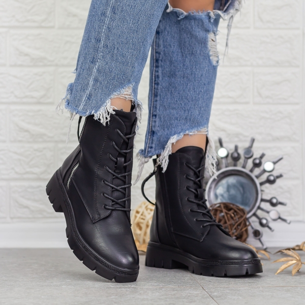 Ghete dama negre din piele ecologica Gisella, 4 - Kalapod.net