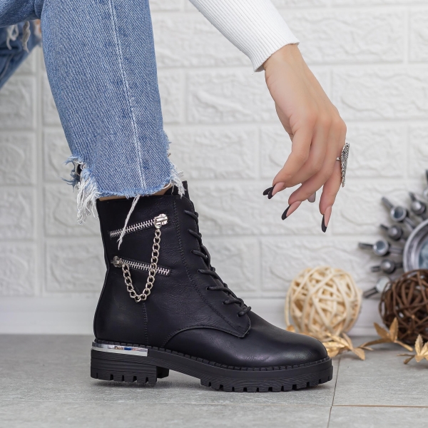 Ghete dama negre din piele ecologica Nathalie, 3 - Kalapod.net