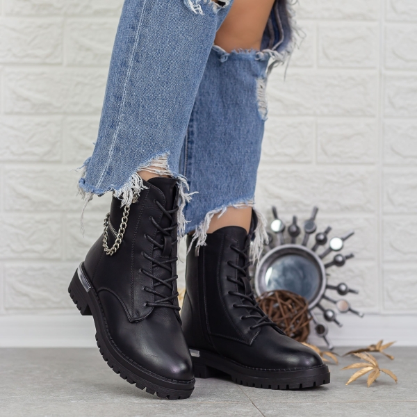 Ghete dama negre din piele ecologica Nathalie, 4 - Kalapod.net