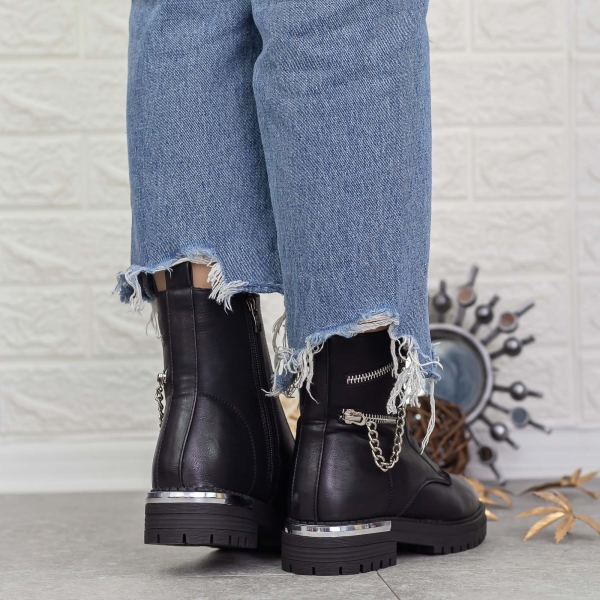 Ghete dama negre din piele ecologica Nathalie, 5 - Kalapod.net