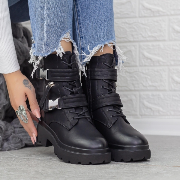 Ghete dama negre din piele ecologica Mihani, 2 - Kalapod.net