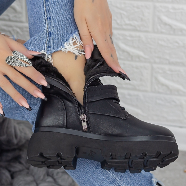 Ghete dama negre din piele ecologica Mihani, 6 - Kalapod.net