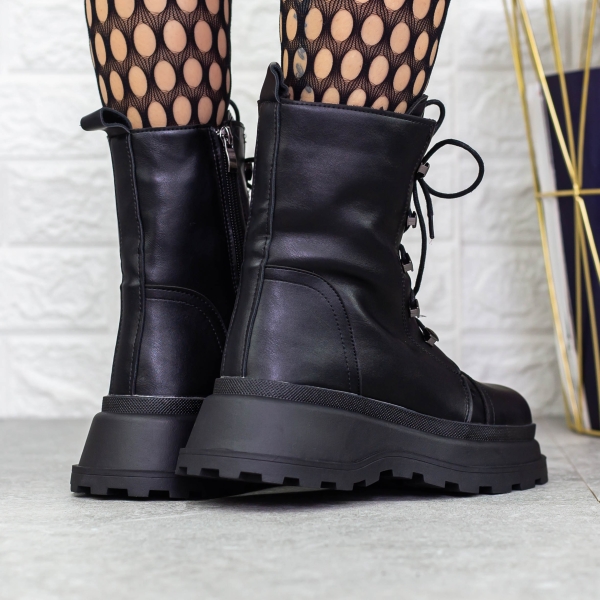 Ghete dama negre din piele ecologica Kimiha, 5 - Kalapod.net