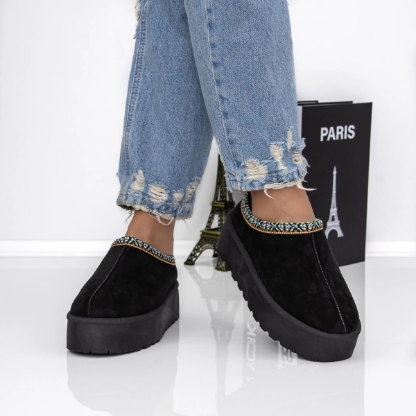 Papuci dama negri din material textil Karama, 3 - Kalapod.net