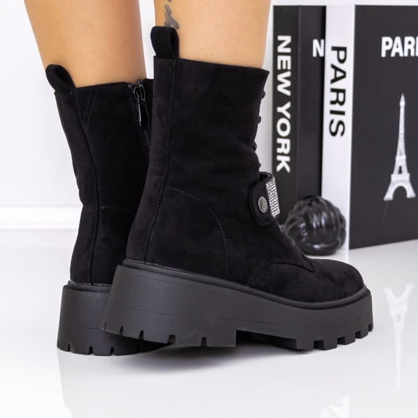 Ghete dama negre din material textil Atona, 4 - Kalapod.net