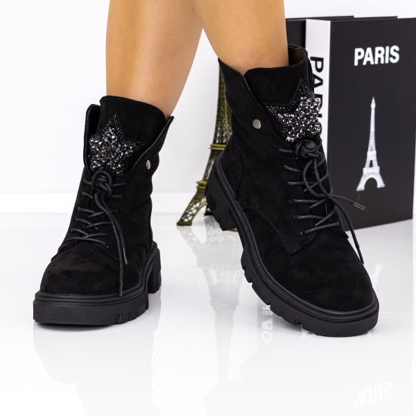 Ghete dama negre din material textil Maisha, 3 - Kalapod.net