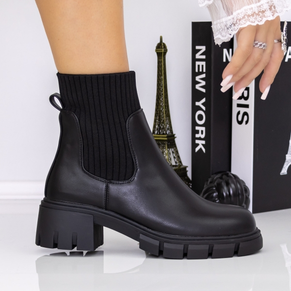 Ghete dama negre din piele ecologica Onata, 2 - Kalapod.net