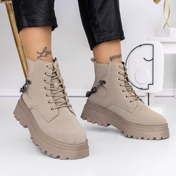 Ghete dama bej din material sintetic Oranla - Kalapod.net