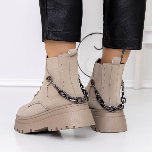 Ghete dama bej din material sintetic Oranla, 5 - Kalapod.net