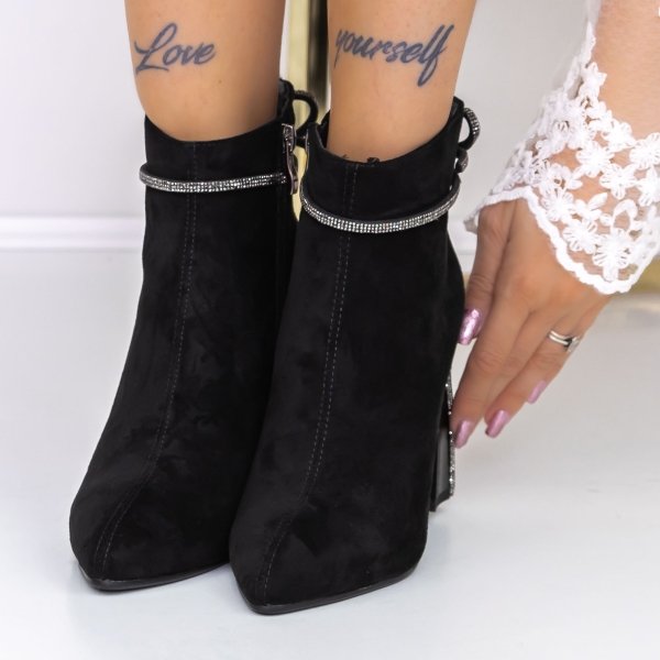 Botine dama cu toc negre din piele ecologica Nazara, 3 - Kalapod.net