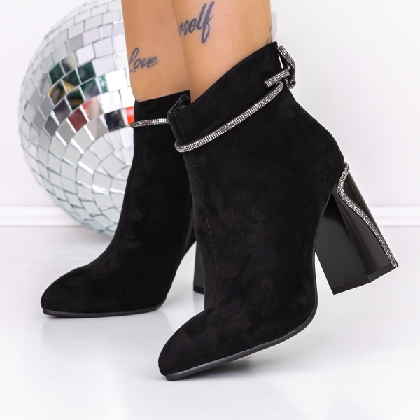 Botine dama cu toc negre din piele ecologica Nazara, 4 - Kalapod.net