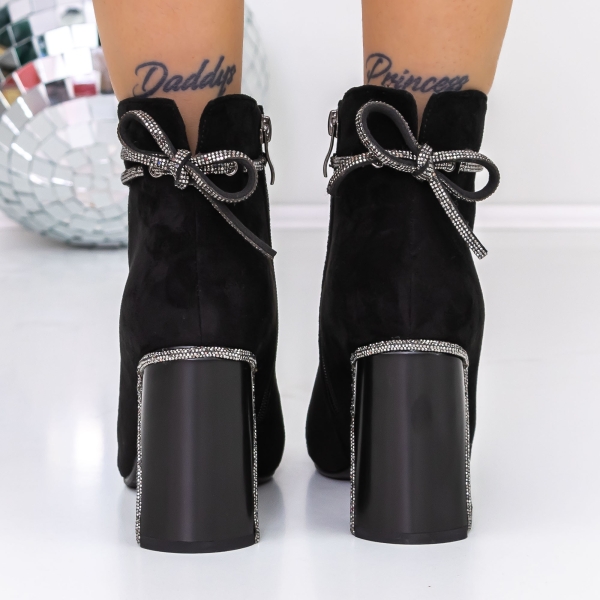 Botine dama cu toc negre din piele ecologica Nazara, 5 - Kalapod.net