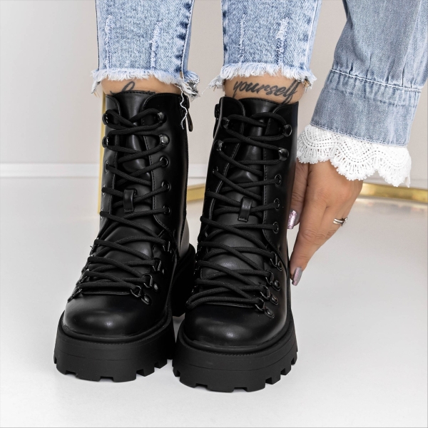 Ghete dama negre din piele ecologica Nevella, 2 - Kalapod.net