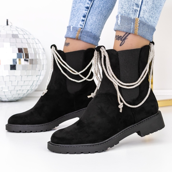 Ghete dama negre din material textil Myada, 2 - Kalapod.net