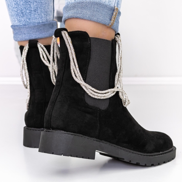 Ghete dama negre din material textil Myada, 5 - Kalapod.net