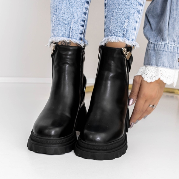 Ghete dama negre din piele ecologica Agara, 2 - Kalapod.net