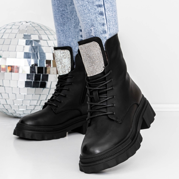 Ghete dama negre din piele ecologica Adeka, 3 - Kalapod.net