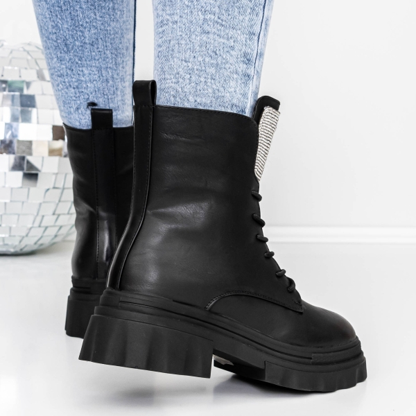 Ghete dama negre din piele ecologica Adeka, 4 - Kalapod.net