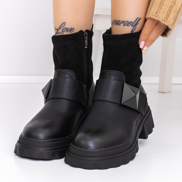 Ghete dama negre din piele ecologica Adeza, 2 - Kalapod.net