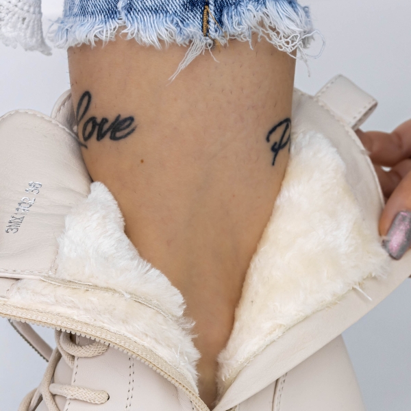 Ghete dama bej din piele ecologica Ecora, 5 - Kalapod.net