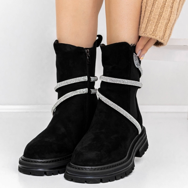 Ghete dama negre din material textil Varuna, 2 - Kalapod.net