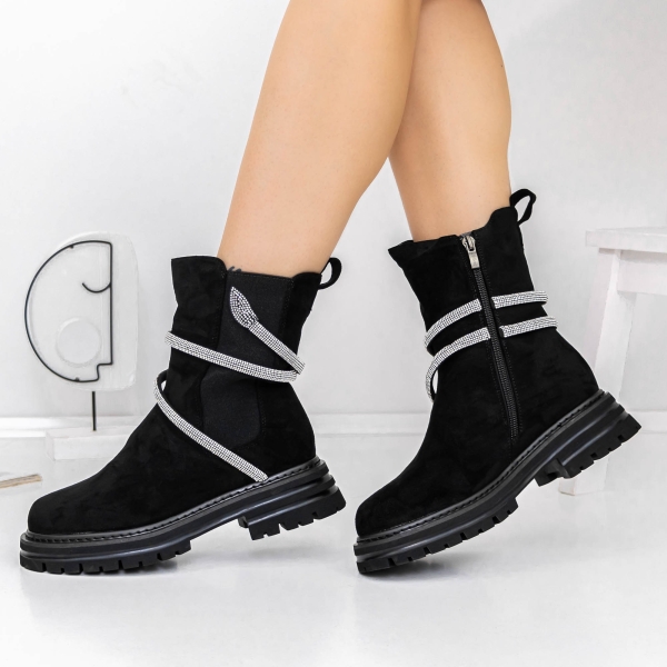 Ghete dama negre din material textil Varuna, 3 - Kalapod.net