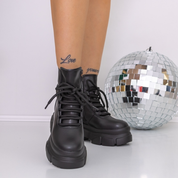 Ghete dama negre din piele ecologica Daksha, 5 - Kalapod.net