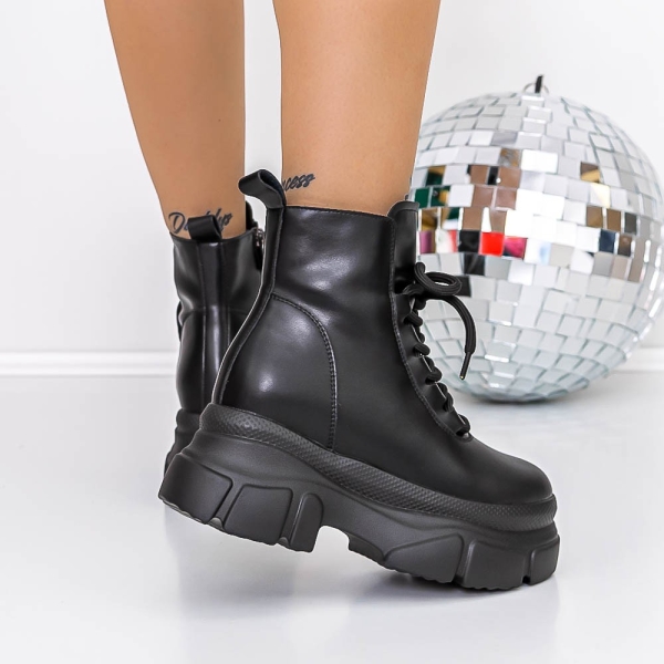 Ghete dama negre din piele ecologica Daksha, 6 - Kalapod.net