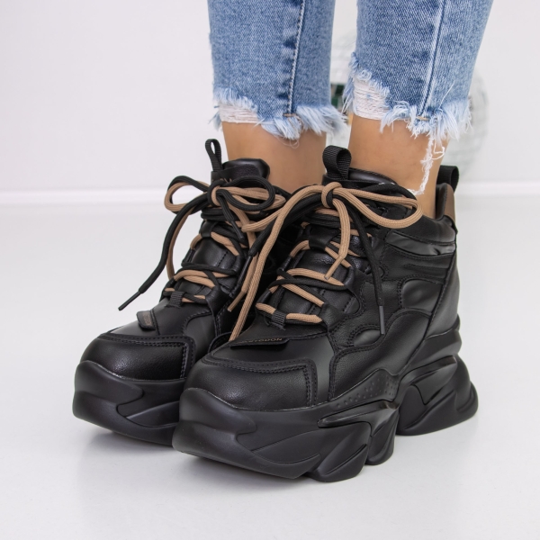 Ghete dama negre din piele ecologica Emada, 4 - Kalapod.net