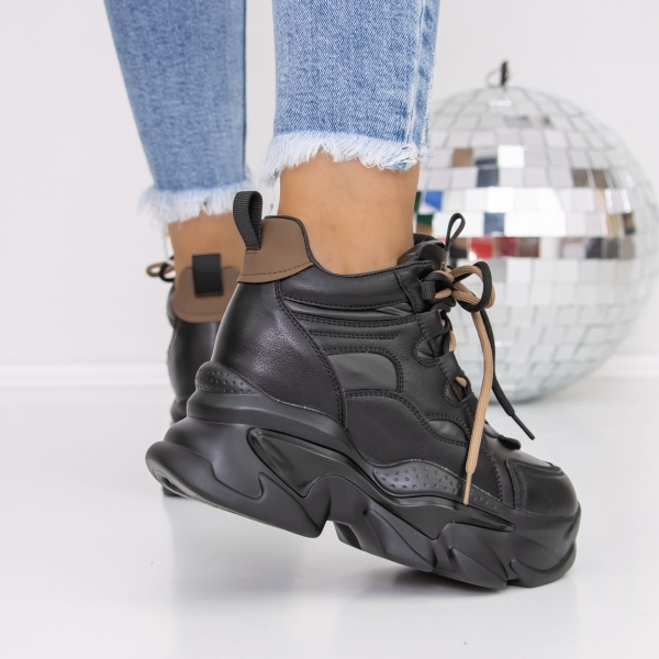 Ghete dama negre din piele ecologica Emada, 6 - Kalapod.net