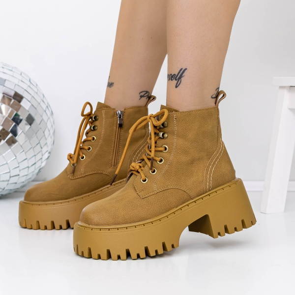 Ghete dama galbene din material sintetic Adana - Kalapod.net