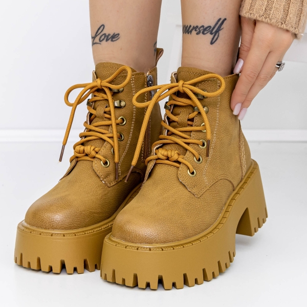 Ghete dama galbene din material sintetic Adana, 2 - Kalapod.net