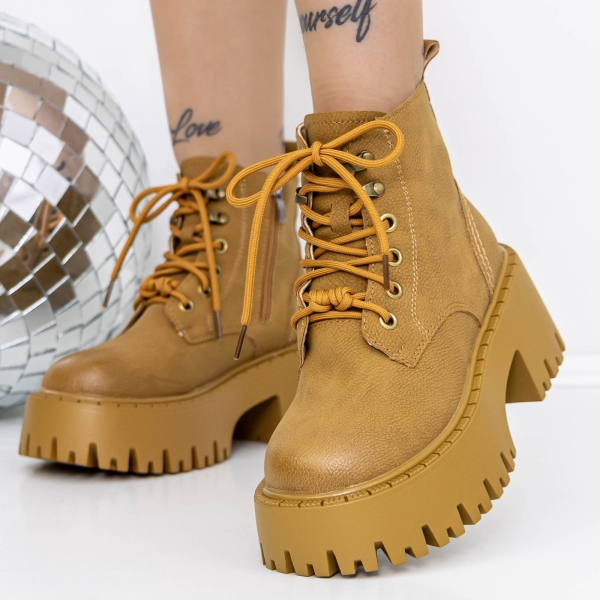 Ghete dama galbene din material sintetic Adana, 3 - Kalapod.net