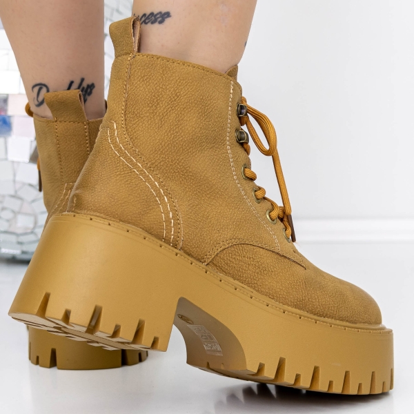 Ghete dama galbene din material sintetic Adana, 4 - Kalapod.net