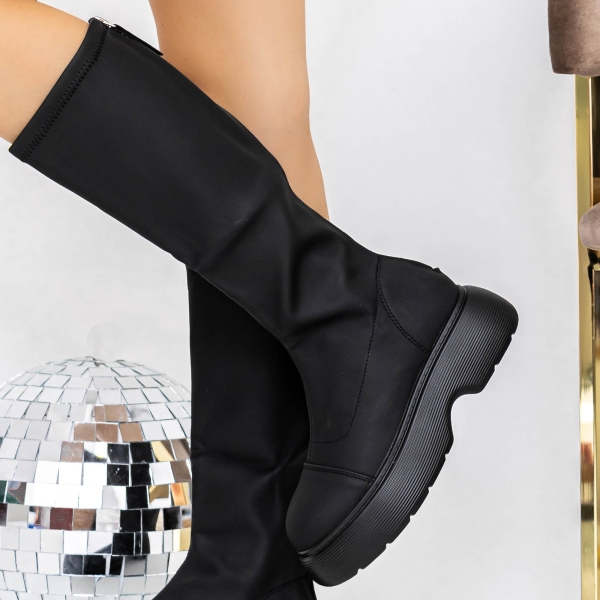 Cizme dama negre din material sintetic Virada, 3 - Kalapod.net