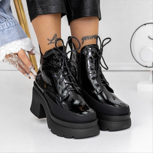 Ghete dama negre din piele ecologica Oceana - Kalapod.net