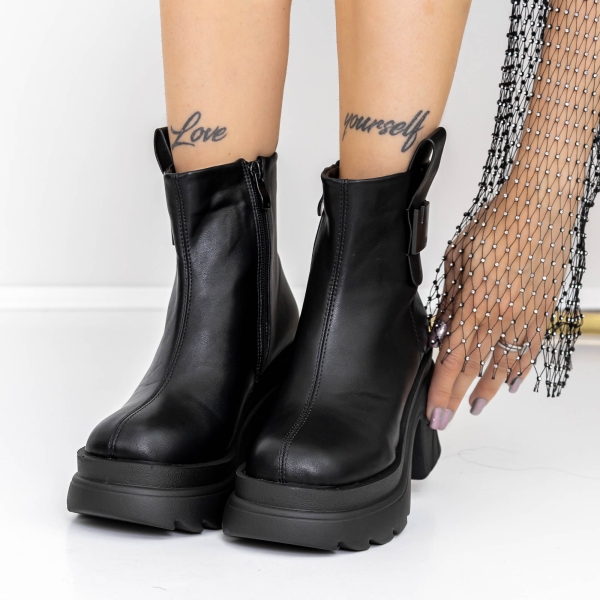 Ghete dama negre din piele ecologica Helada, 2 - Kalapod.net