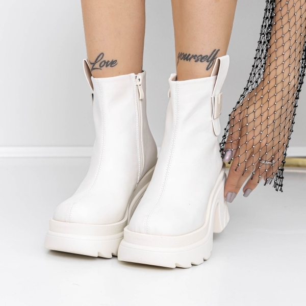 Ghete dama bej din piele ecologica Helada, 2 - Kalapod.net