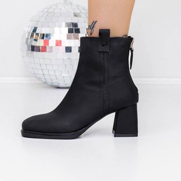 Botine dama cu toc negre din piele ecologica Alaza, 3 - Kalapod.net